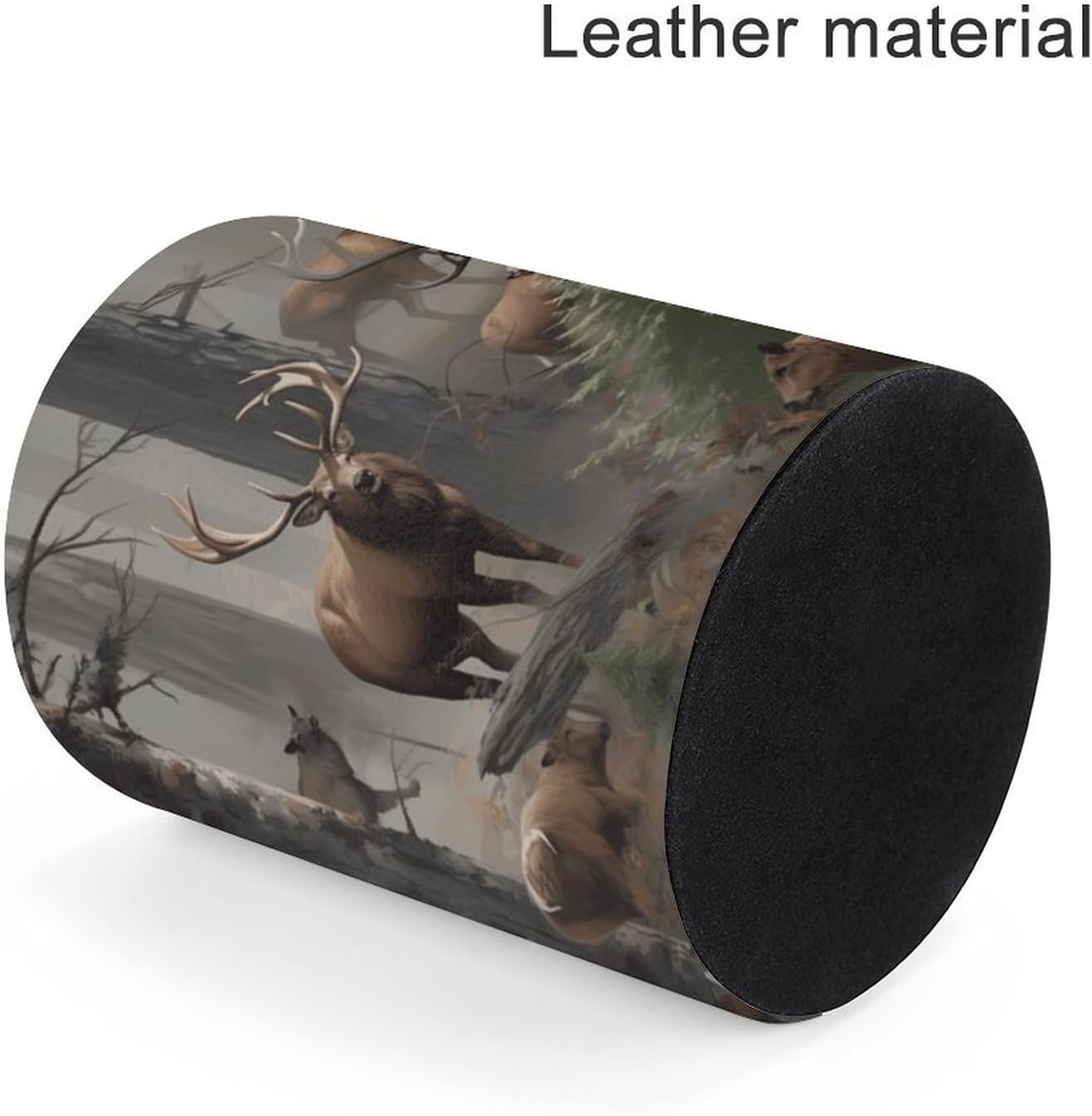 Office Hunting Deer Bear Elk Desk Organizer Pen Holder Round image 4
