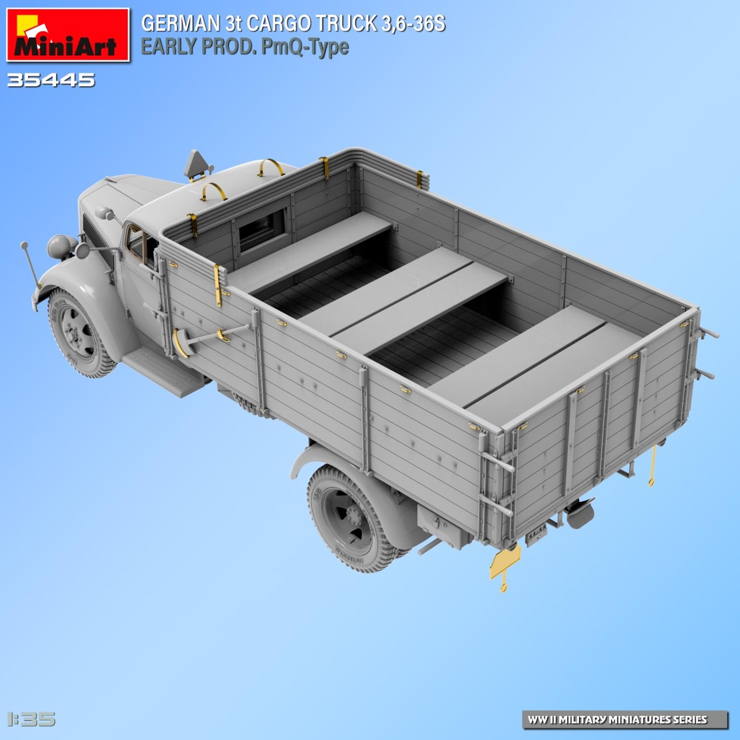 MiniArt 35445 1:35 Dt. 3t Cargo Truck früfrühen Prod. - Reproducción fiel de maquetas, fabricación de maquetas, kit de plástico, manualidades, afición, pegado, maqueta, montaje, sin pintar