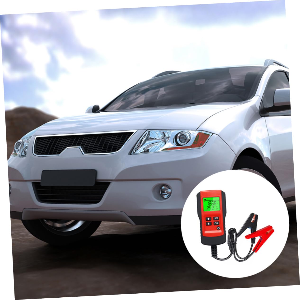 Mikinona Tester per Batteria Auto Digitale 12v Dispositivo di Protezione e Test Continuo Strumento Compatto per Analisi Batteria e Controllo Tensione