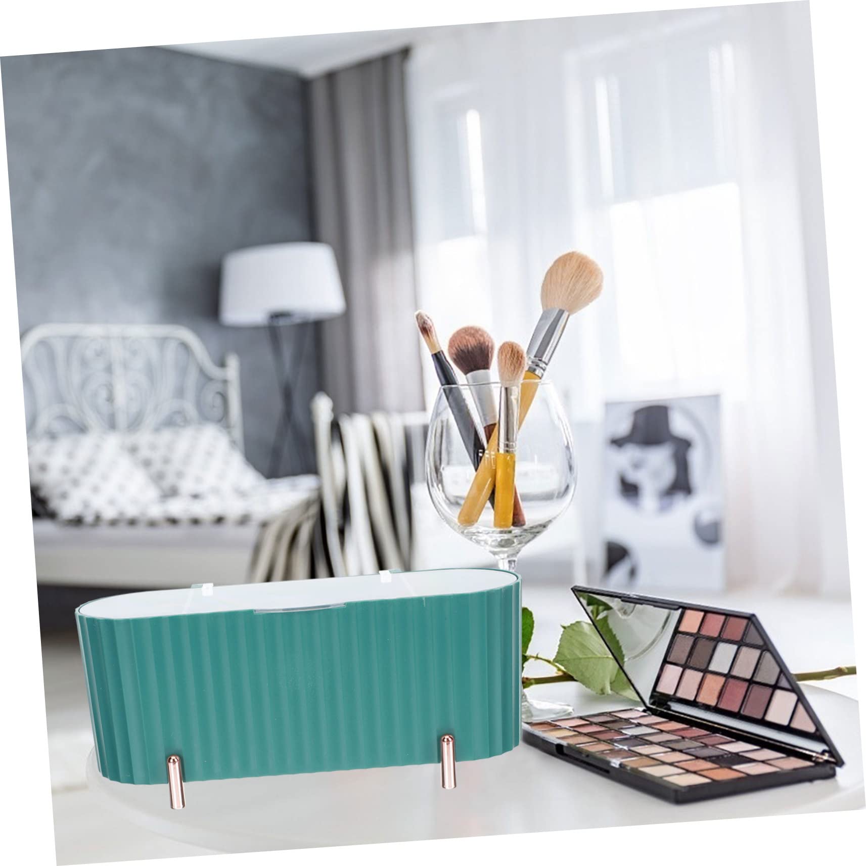 Housoutil Clear Makeup Drawer 1pc Box Cosmetic Cotton Storage Box Accessory Box Dog Clear Makeup Organizer