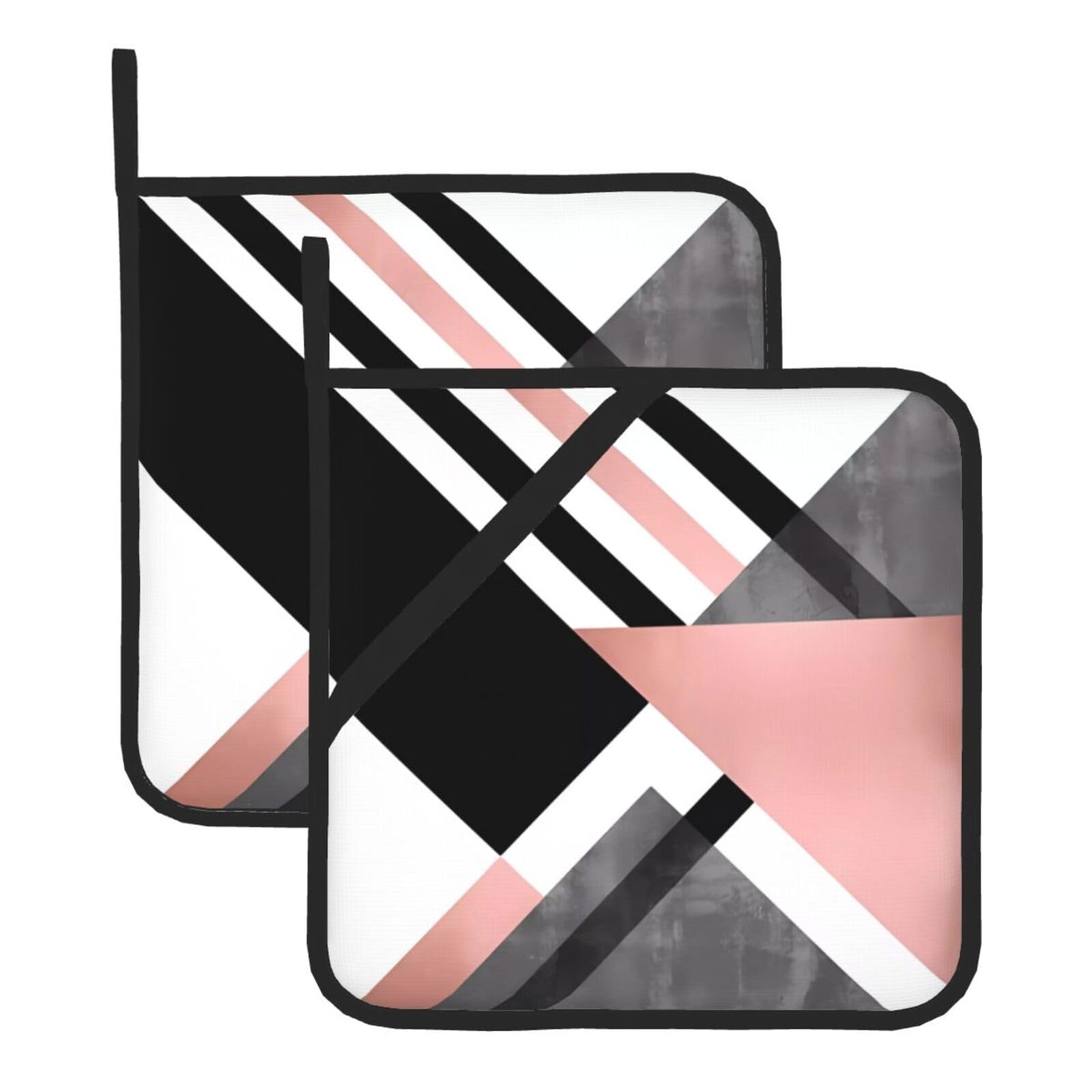 HJFCZH Abstract Triangle Striped Prints Square Hot Pads for Kitchen Counter - Waterproof Pot Holders, Durable Heat Resistant Throw Layers for Serving, Oven & BBQ - 2 Pack