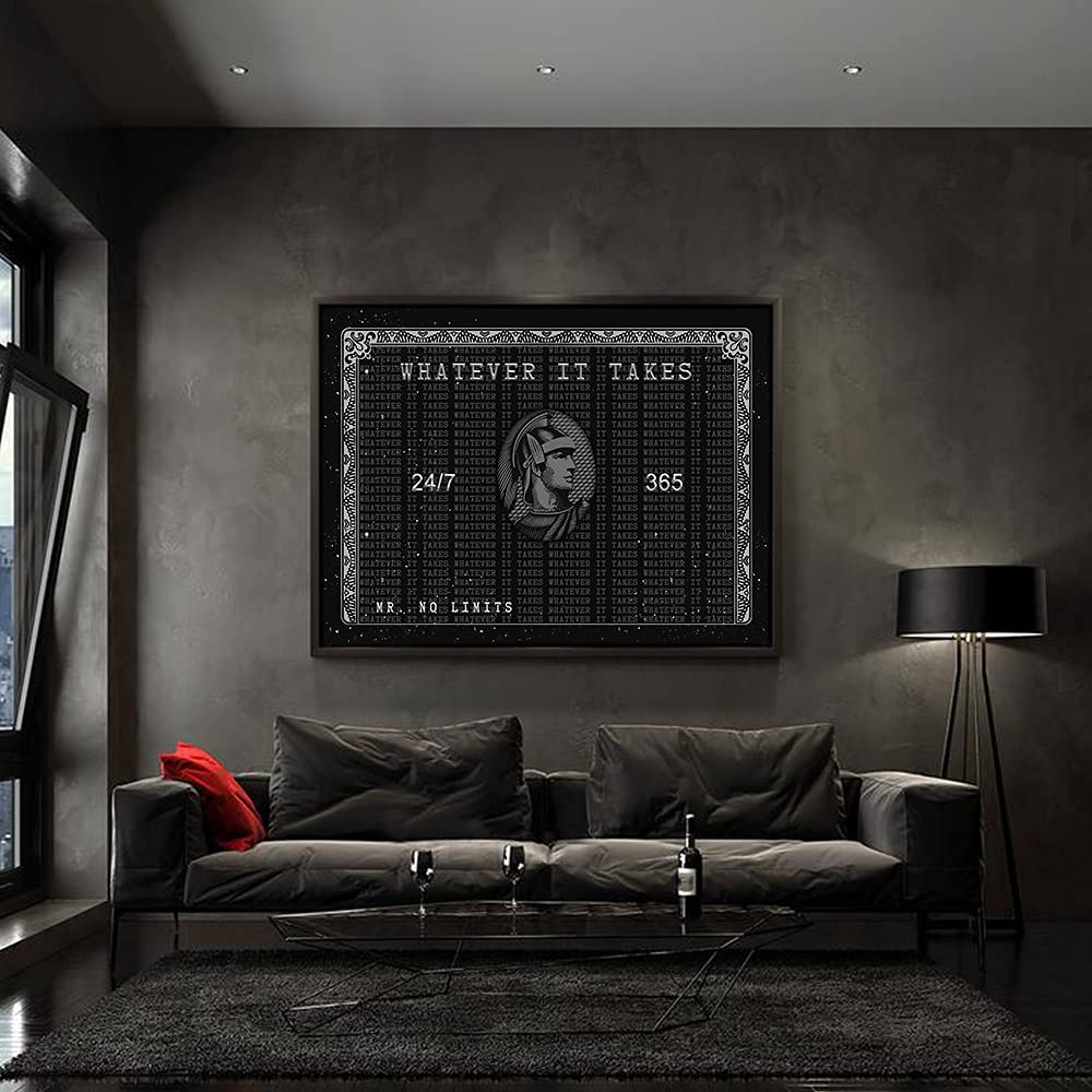 Hustling Sharks Motivationsbilder für mehr Erfolg als XXL Leinwand WHATEVER IT TAKES- Premium Leinwandbild im Querformat (60x40cm)