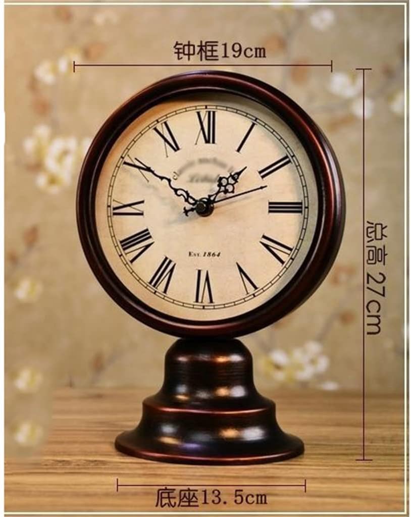 Metal European Vintage Nostalgia Clock Table Clock