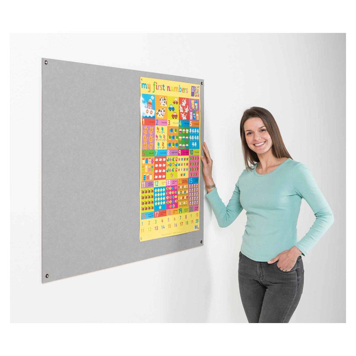 Frameless Fire-Retardant Charcoal Grey Noticeboard, 120 x 180 cm, Large Display Message Pinboard, Recycled, Wall-Mounted - 12 Colours to Choose from - Ideal for Office, Classroom โ image 1