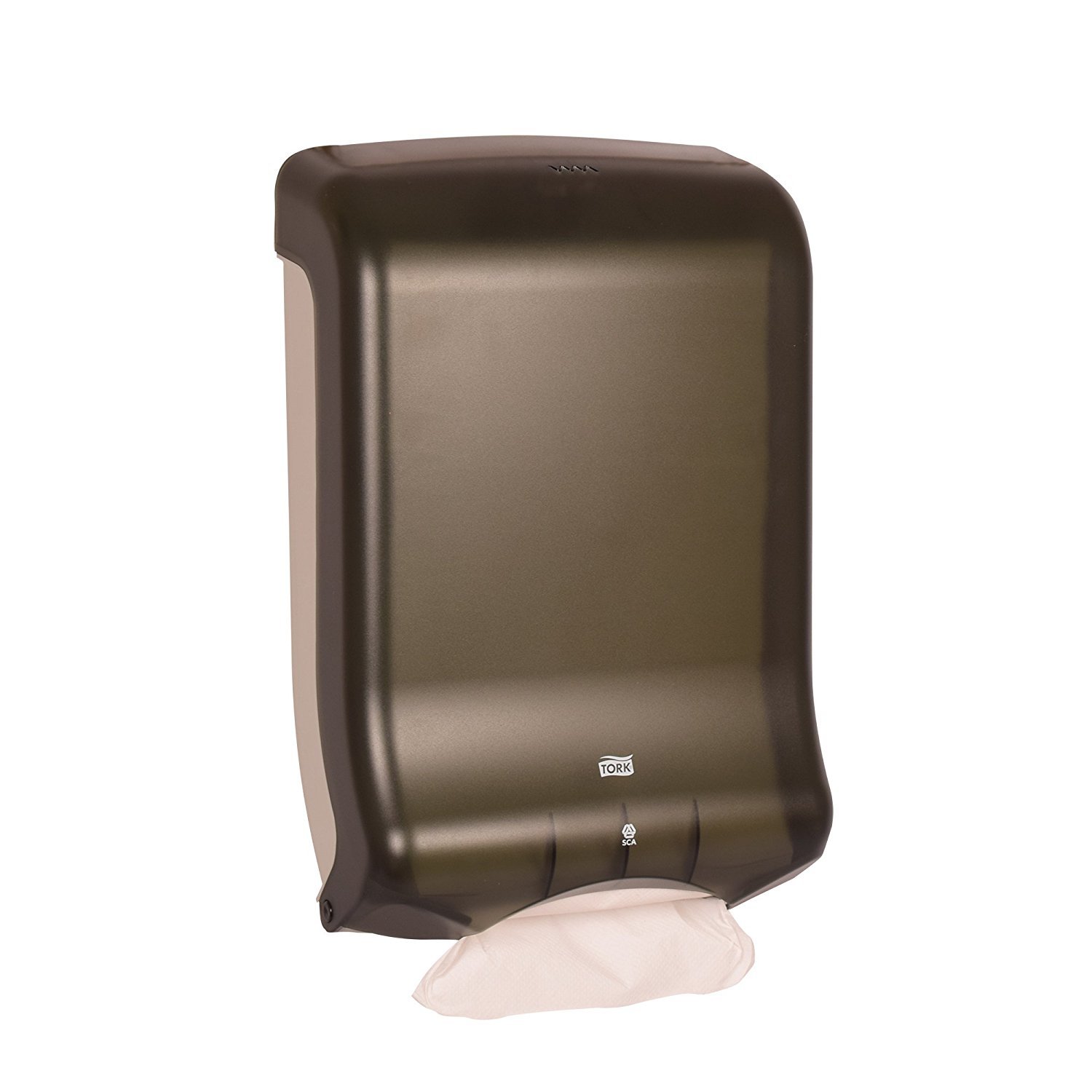 Tork 73TR Handtuchspender für Tork CB530, MB550A und MK520A, multifaltbar, C-Faltung, Kunststoff, 45,7 x 29,5 x 15,9 cm, Rauchfarben