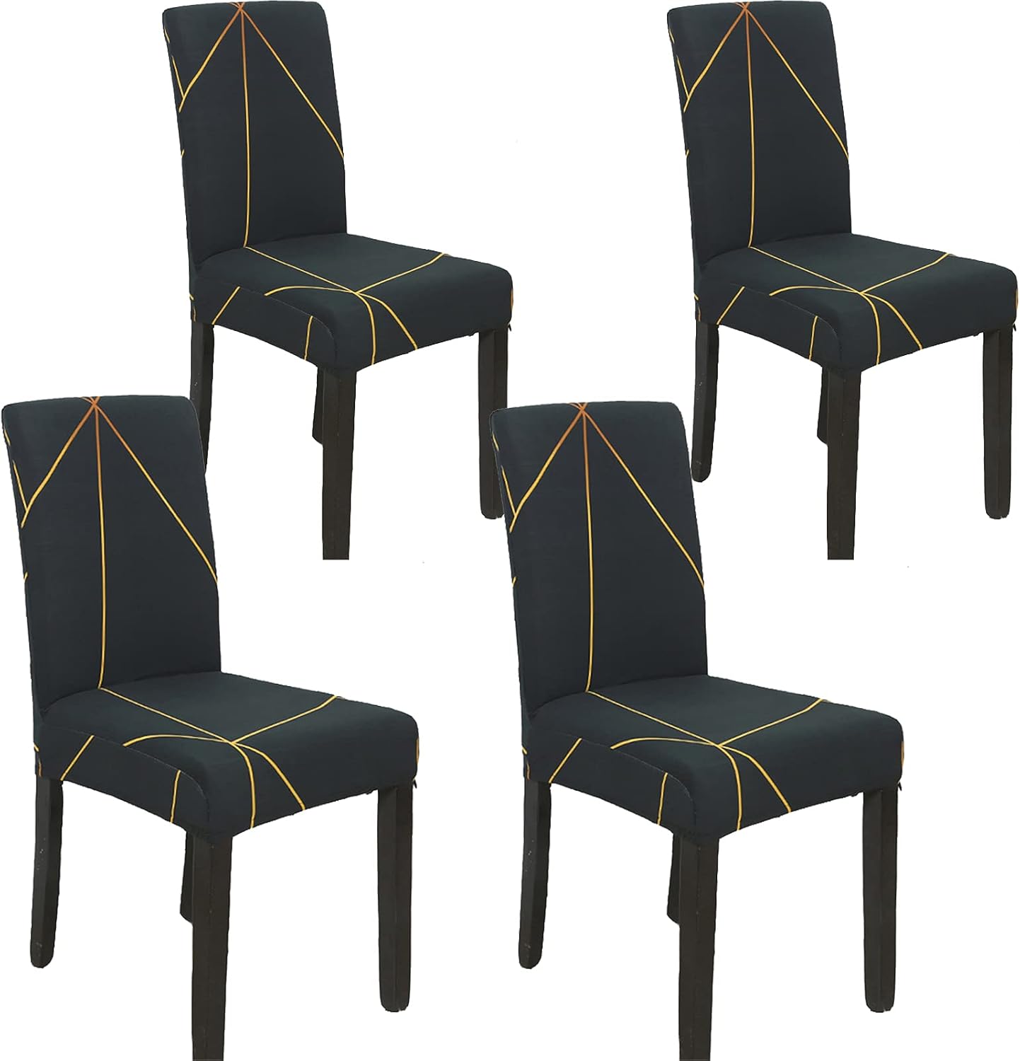 Newthinking Coprisedie Elasticizzati Con Schienale Alto – 4 Pezzi Blu Pavone, Lavabili, Con Cordoncino, Per Sedia Da Pranzo, Hotel, Matrimoni - 2
