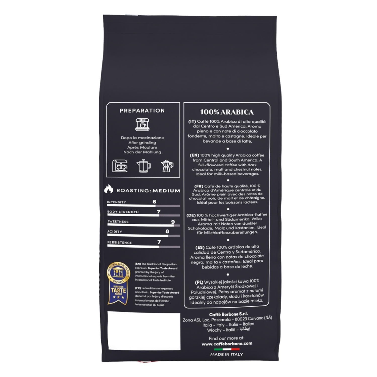 Caffè Borbone Kaffee Bohnen Set 2Kg 100% Arabica Selection + Belli Cantuccini Mandelgebäck 250g | Ganze Kaffeebohnen mittlere Röstung