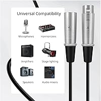 Vista 5 de TNP - Cable de micrófono XLR de 3 pines macho a hembra, conector de audio de cable de micrófono equilibrado, convertidor de adaptador de cable