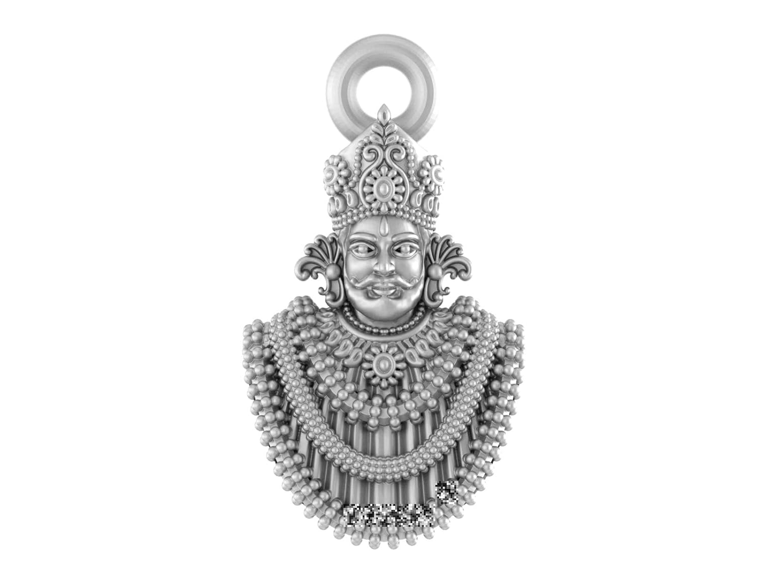 Akshat Sapphire Sterling Silver (92.5% purity) God Baba Khatu Shyam Ji Pendant for Men &amp; Women Pure Silver Lord Baba Khatu