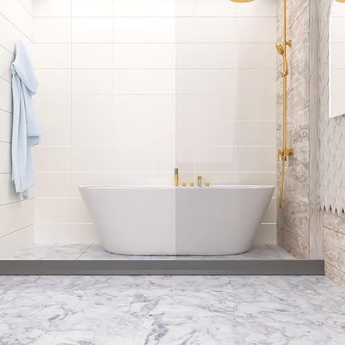 Miniatura 56 de Raycity Presa de agua de umbral de ducha de 3 pulgadas de alto, 59 pulgadas, plegable, protector contra salpicaduras de agua para regadera sin Gris