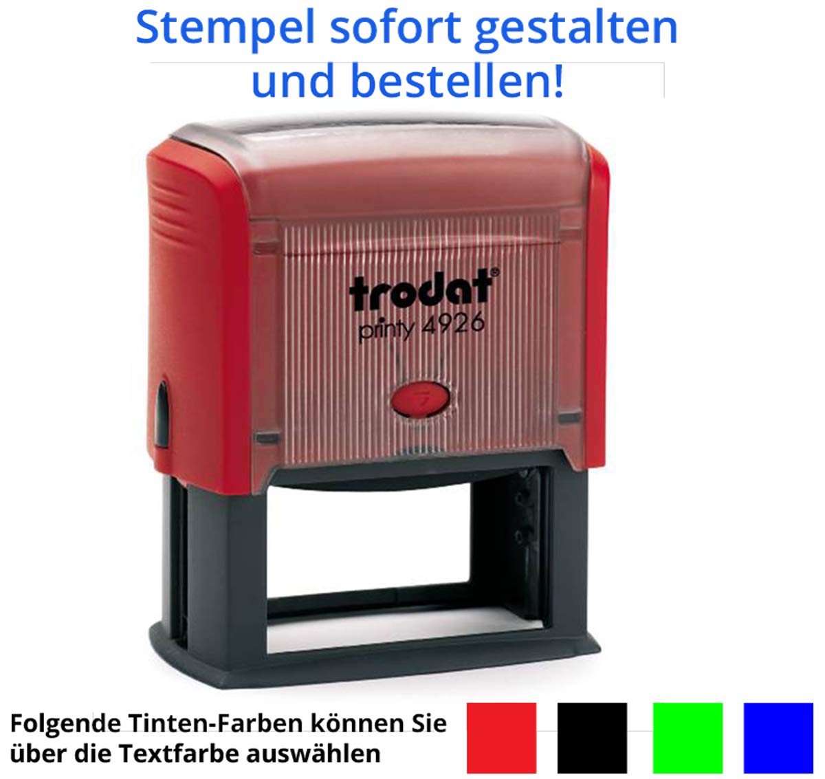Stempel Trodat Printy 4926 (75x38 mm), für 11 Zeilen, in verschiedenen Farben, gleich Online gestalten!!! (rot)