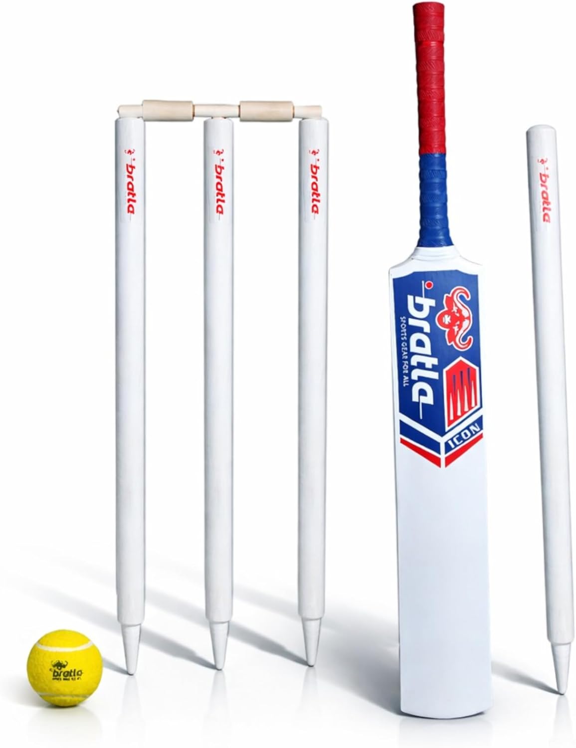 Complete Wooden Cricket Kit – Training Cricket Set with Bat, Tennis Ball, Stumps, Bail & Carry Bag – Available in Youth and Adult Sizes