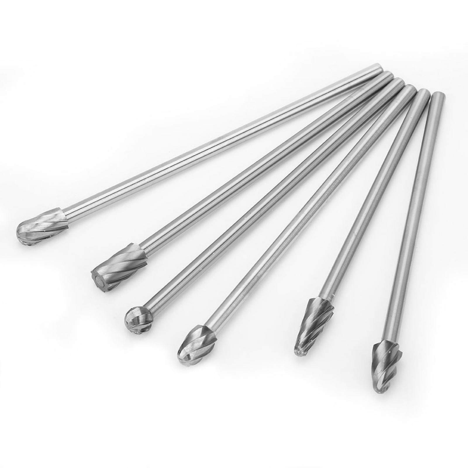 6 sztuk 6mm zestaw zadziorów z węglika wolframu, 1/4 "pilniki obrotowe z aluminium zadziorów bardzo długi 150mm frez do szlifierek do wiercenia