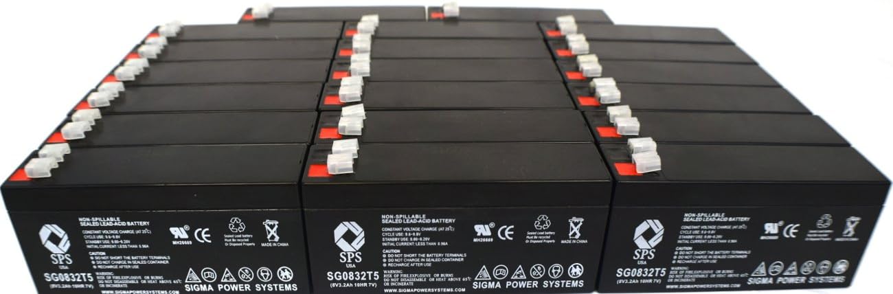 SPSBrand 8V 3.2 Ah Replacement Battery for Digitron Scales D500 Scale (24 Pack)