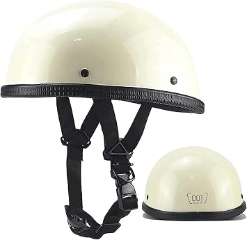 Small and Light Cool German Style Half Shell Helmet, Motorcycle Half Helmet,DOT Approved, Retro Beanie Vintage Open Face Helmet