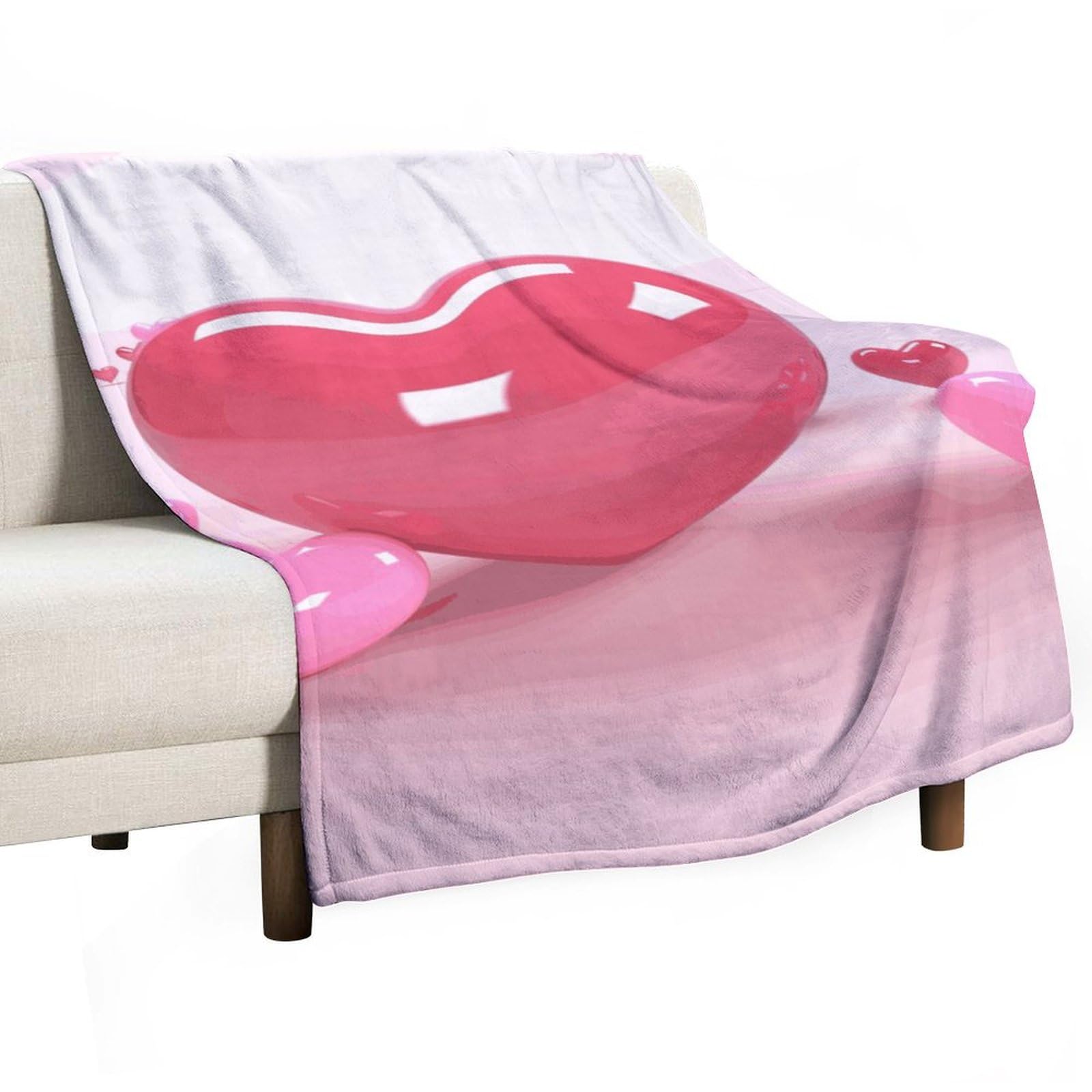 Couverture flanelle avec motif cœur un cadeau doux et réconfortant pour vos proches