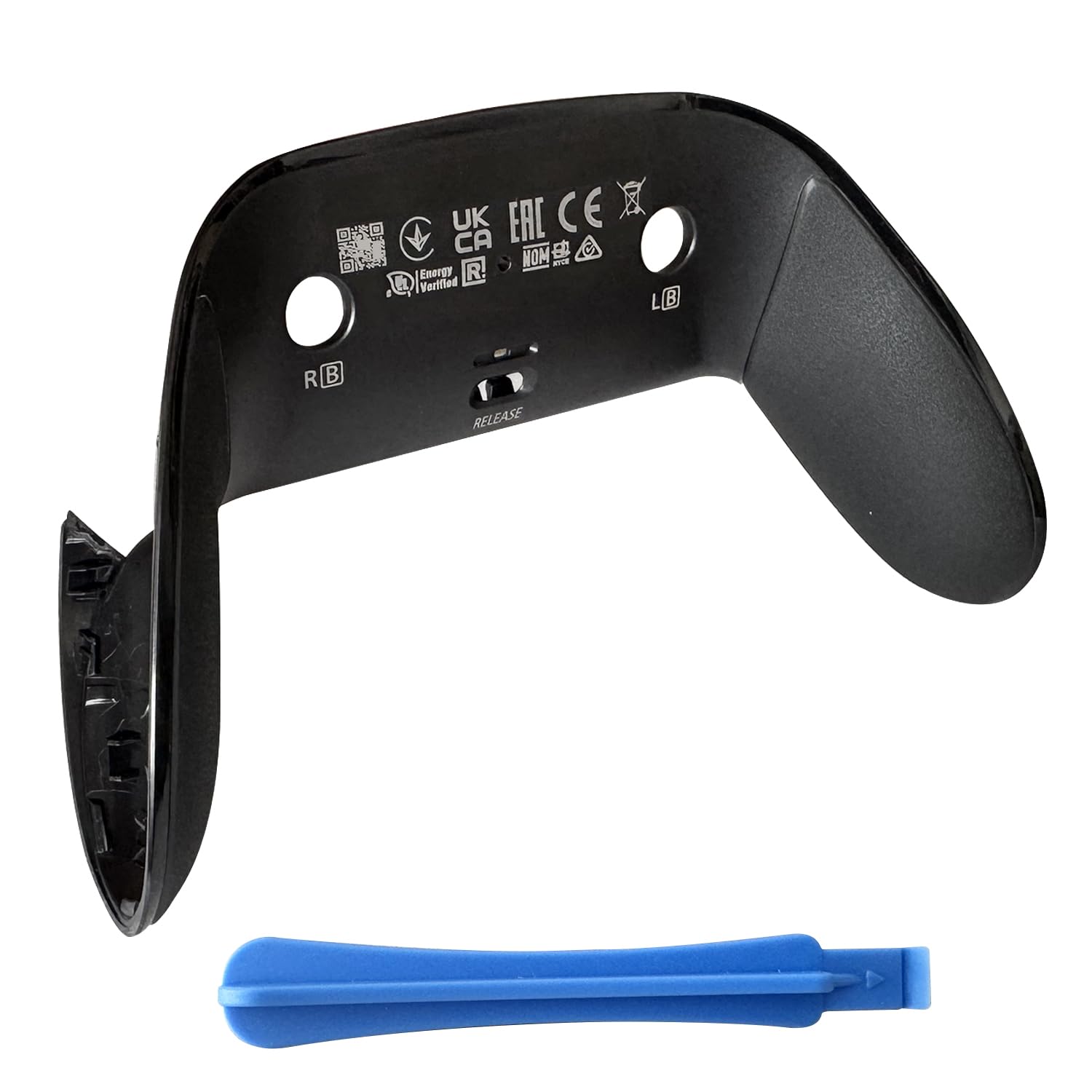 Rückabdeckung für PS5 DualSense Edge Controller reparieren, Ersatzgehäuse mit weicher Gummigriffauflage, CD Steckdesign zur Behebung von Abblättern und Vergilbung, Schwarz, 1 pcs Player CD-Player