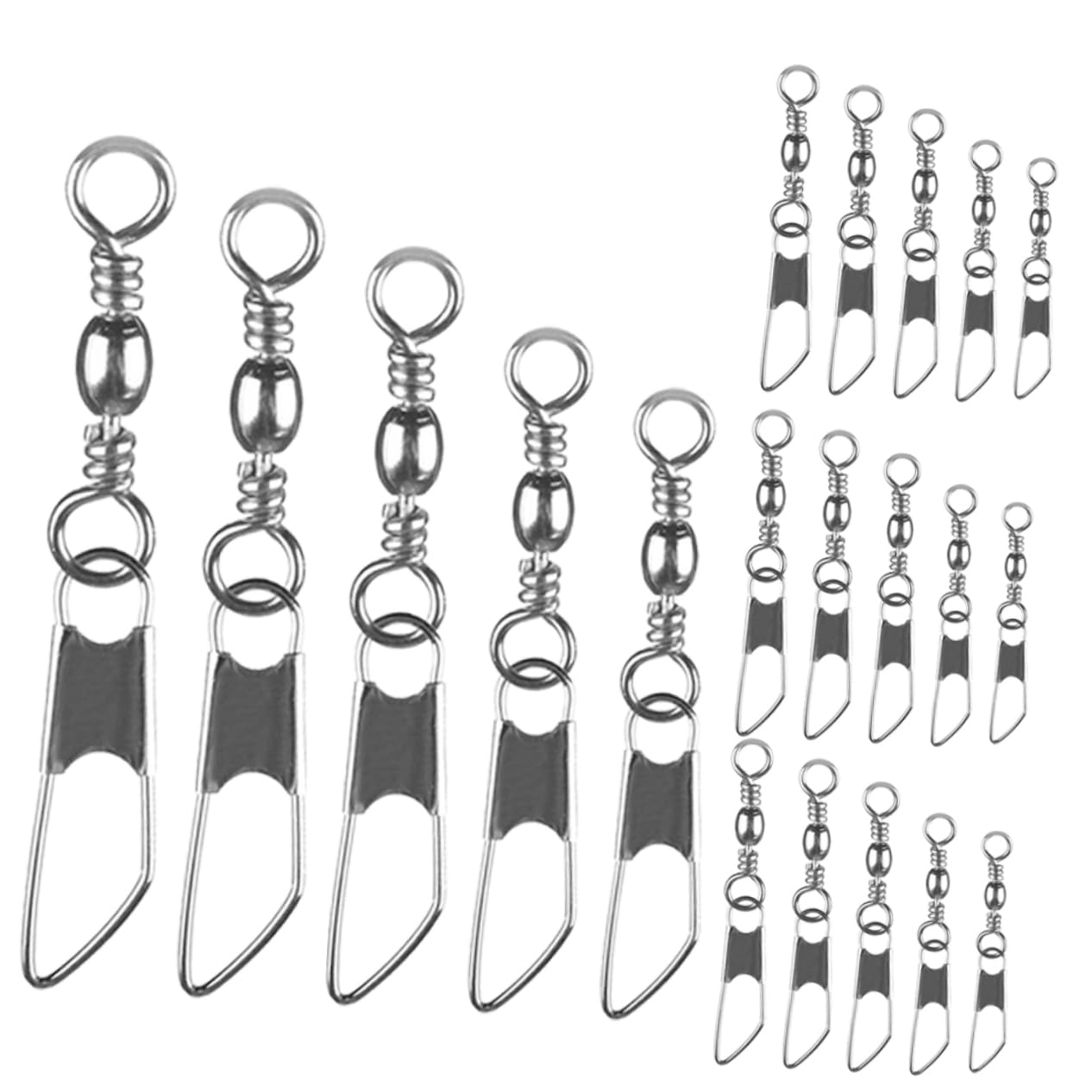 YARNOW 100 Pièces Émerillons à Roulement à Billes Connecteur Hameçon Émerillons Snaps Connecteur Matériel De Pêche en Eau Salée Métal Balle Accessoires De Pêche Faire Tourner Cuivre