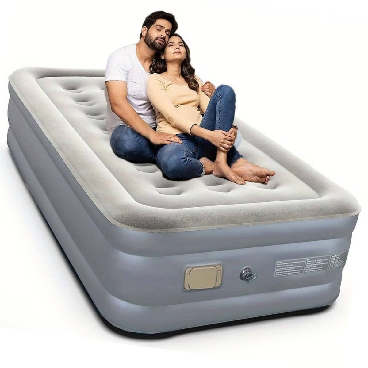 Drumstone (10 Years Assured Warranty Air Mattress with Built in Pump & Removable Mobile Power, Portable Inflatable Air Bed for Camping, Home, Guest Room, Travel & Outdoor Use-image-7