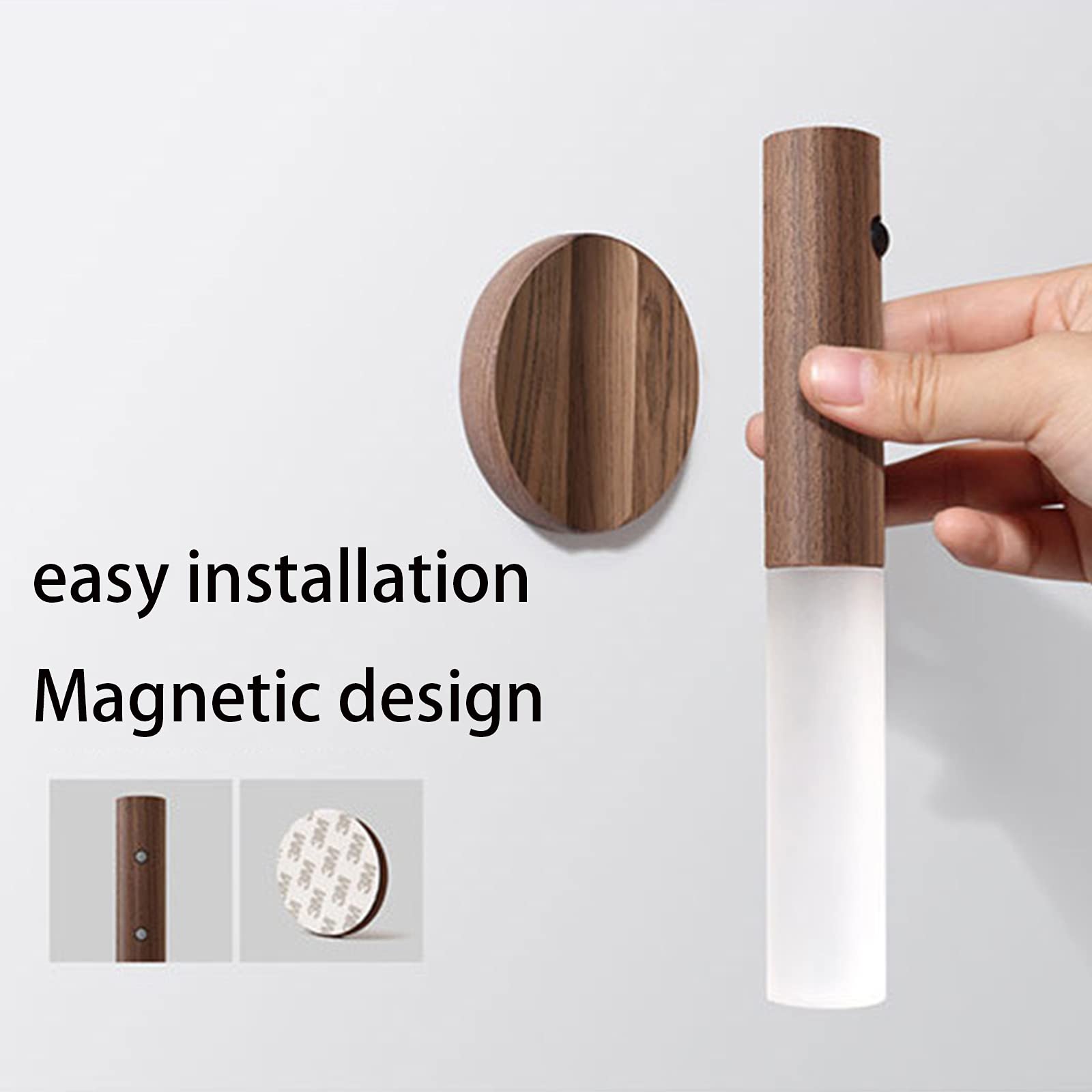 Applique Murale Sans Fil Onftrym – Détecteur De Mouvement, 3 Couleurs, Dimmable, Pile Rechargeable, Pour Chambre Et Escalier
