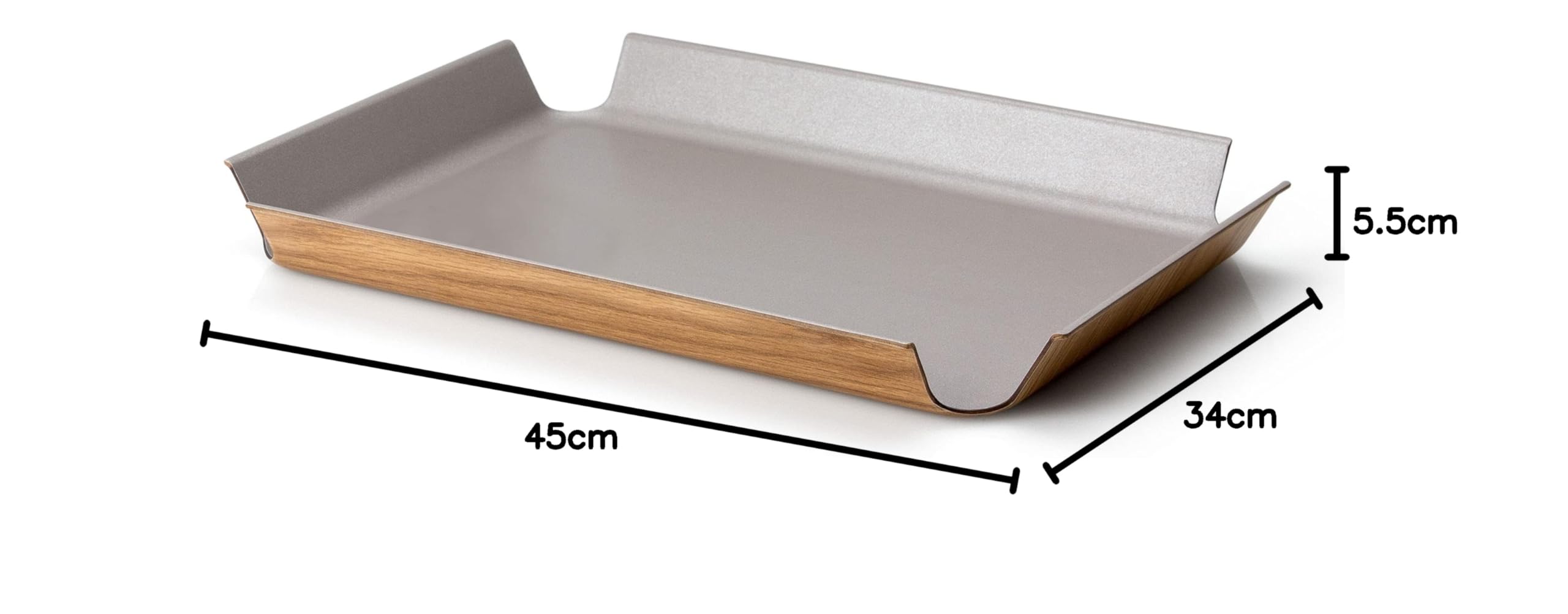 Continenta Vassoio Antiscivolo Color Tortora/Metallizzato 2906 45 x 34 x 10 cm