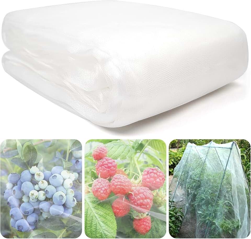 Yulun0328 Garden Netting Mesh – Fine Insect Netting for Vegetables, Fruits, Flowers & Crops, Butterfly & Bird Protection, Mosquito Net, Plant Netting for Greenhouse, Raised Beds & Veg Patch (3 * 15m)