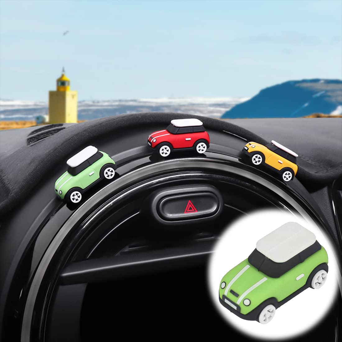 Car Central Control Darshboard Ornaments Engine Start/Stop Cover Power Control Pushbutton Switches Decoration Decorative Circle Interior Accessories