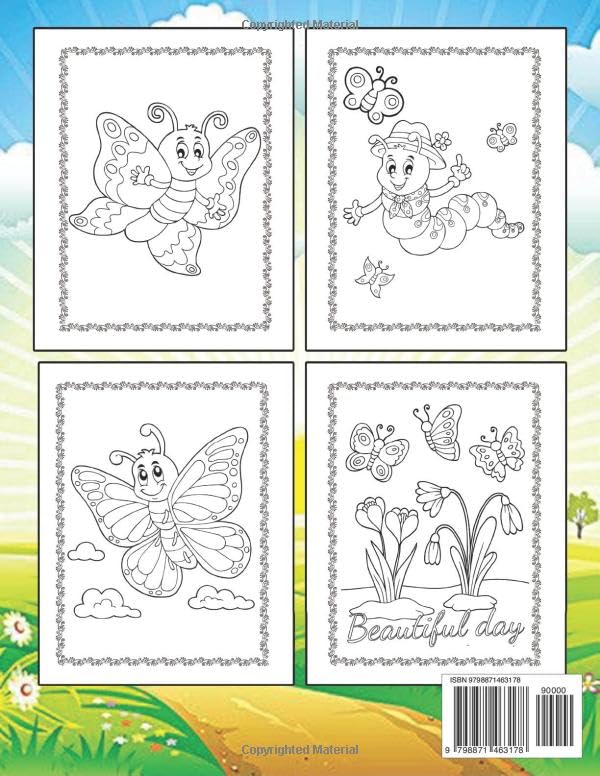 Butterflies and Flowers Coloring Book for Kids: Simple and Adorable Illustrations Featuring a Variety of Exquisite Easy Designs for Creative Boys & ... 8.5x11 in) (Let's Explore Nature's Palette) image 3