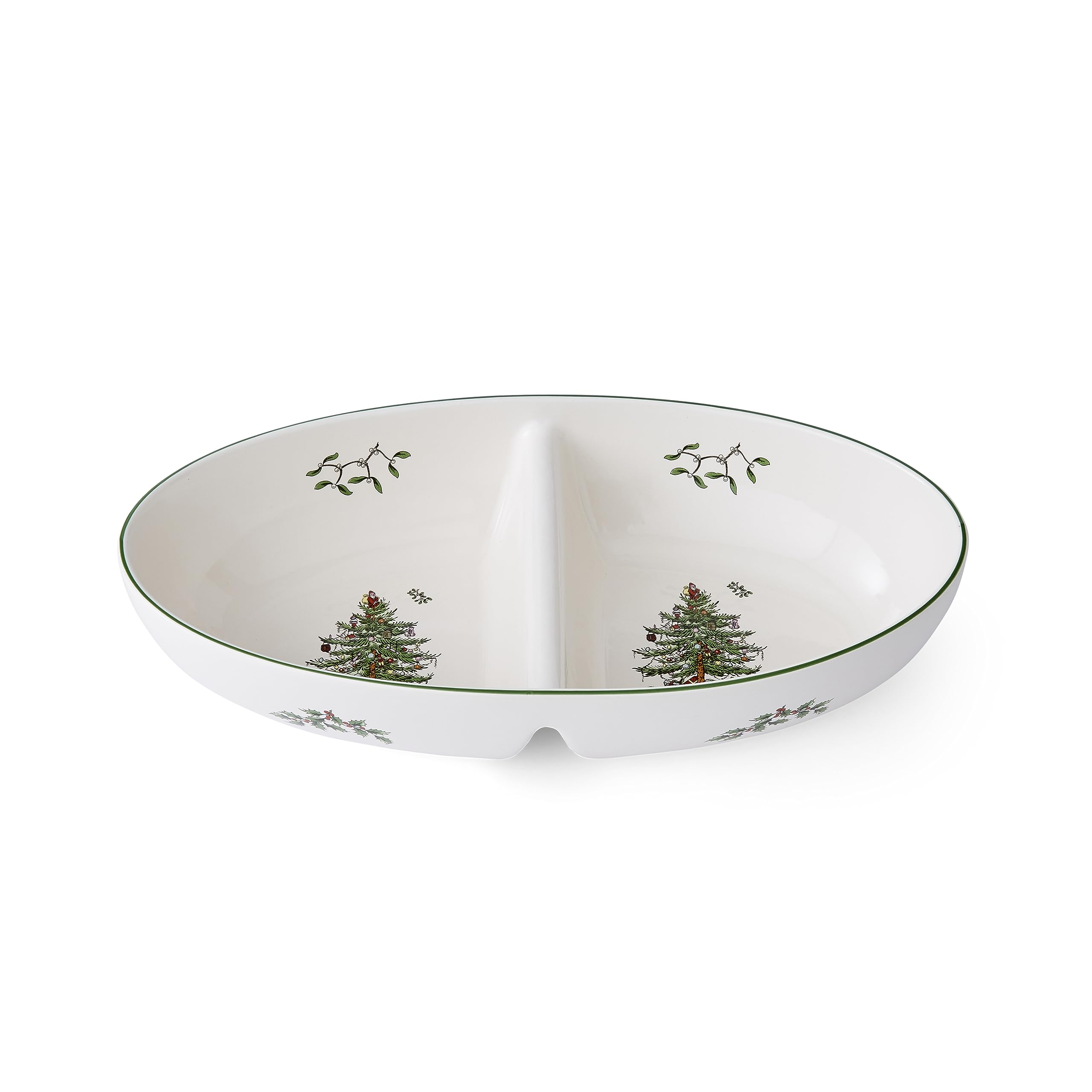 Spode Multi Coloured Christmas Tree Divided Server - Large Single
