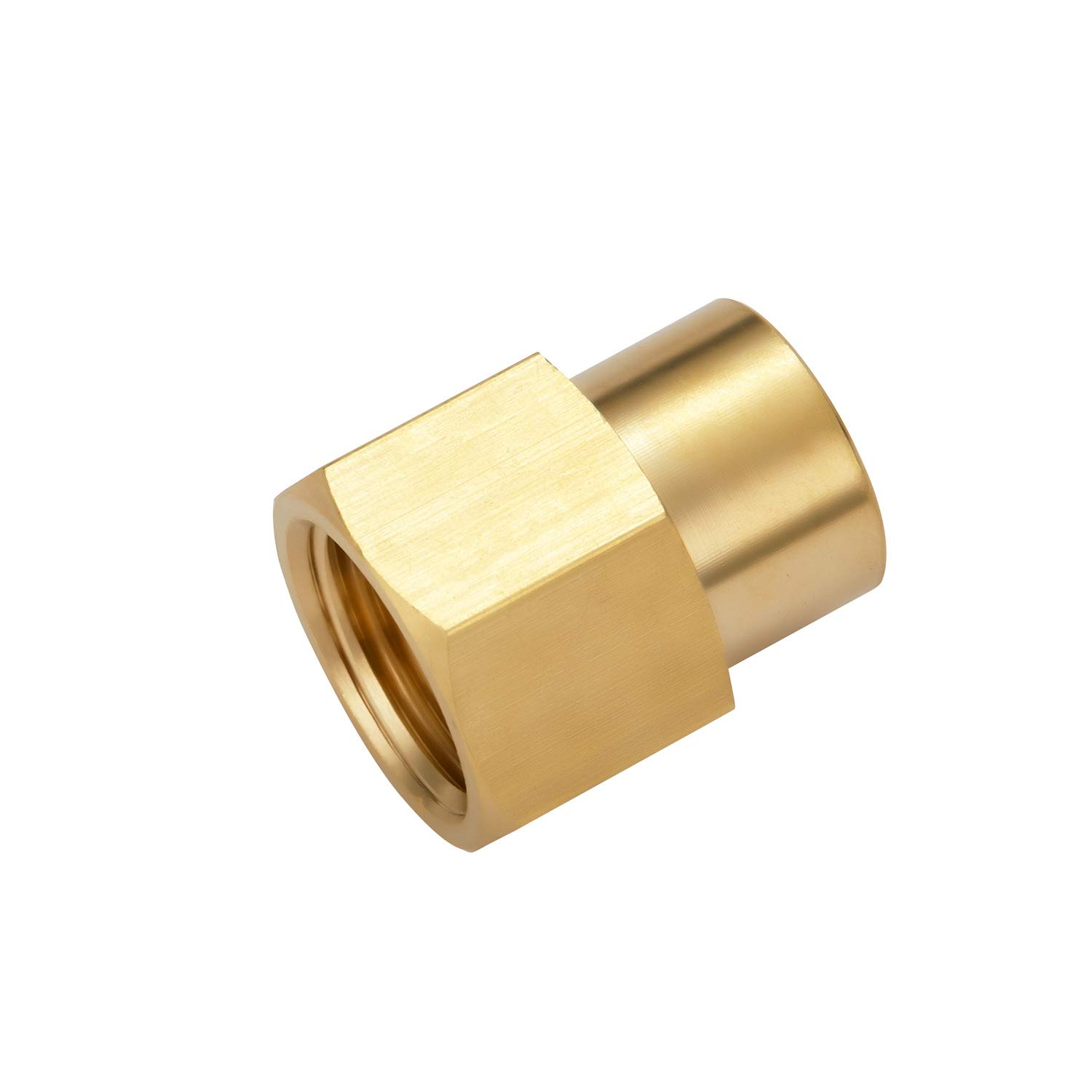 Litorange 4 PCS Brass Pipe Fitting Reducer Coupling Adapter，3/8" NPT Female x 1/4 Inch NPT Female Extension Connector, For Fuel/AIR/Water/Oil/Gas WOG