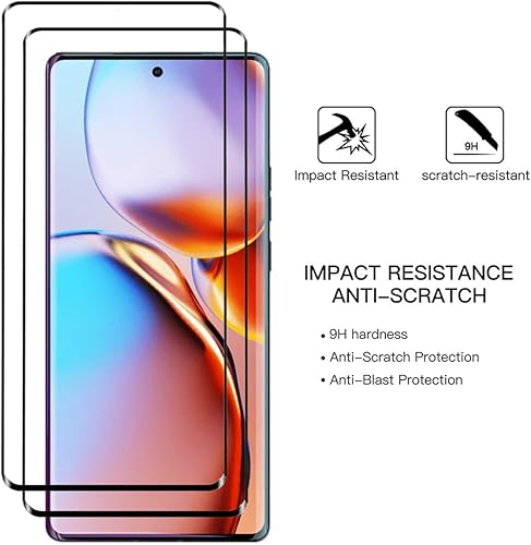 Miniatura 5 de Protector de pantalla curvado 3D para Motorola Edge+ (2023), [2 piezas], cobertura completa 3D, transparente, antiarañazos, fácil instalación,