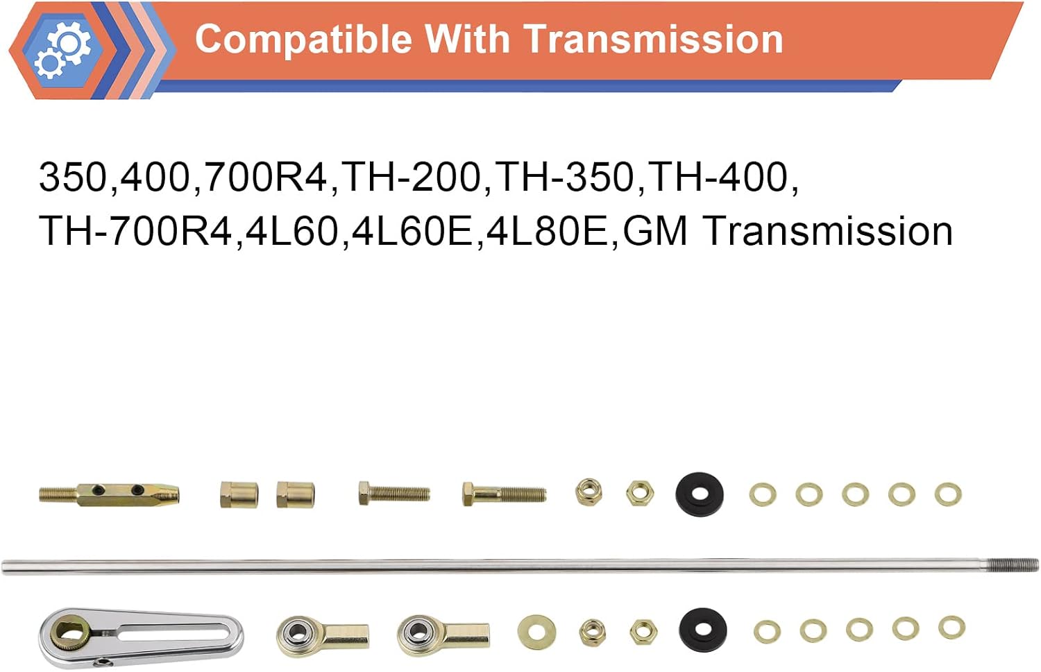 Upgrade Adjustable Transmission Column Shift Linkage Kit Compatible With GM TH-200 200-4R TH-350 TH-400 4L60 4L60E 4L80E 700-R4 Transmission