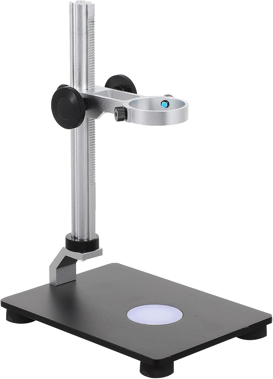 Microscope Lifting Stand with Light Source Adjustable Industrial Camera Holder for Easy Installation Durable Desktop Microscope Support Rack Inner Diameter