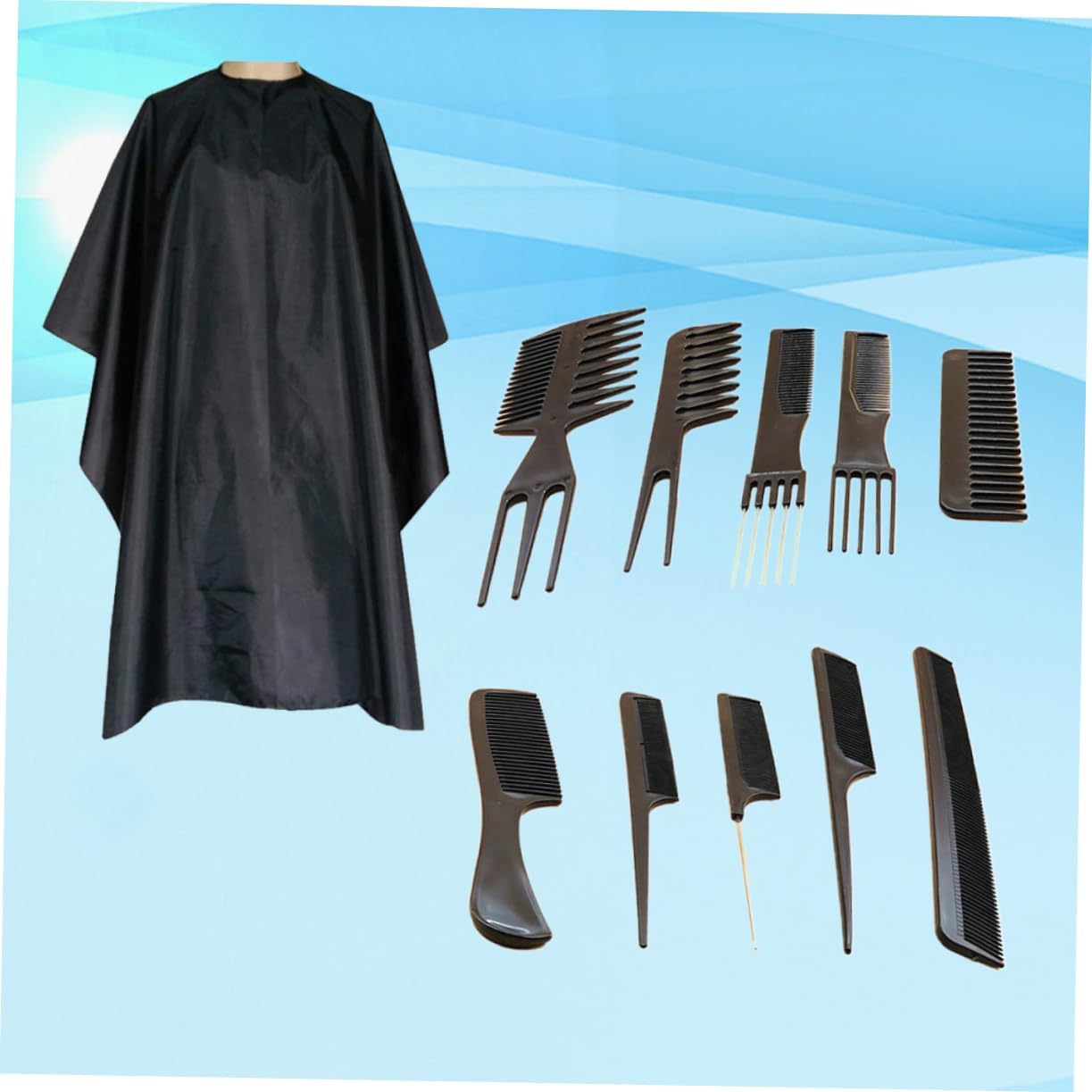 Professional Hair Cutting Tool Set for Men Includes Hairdressing Scissors Comb Brush and Cape Lightweight and Durable Styling Kit for Salon and Home Use Black