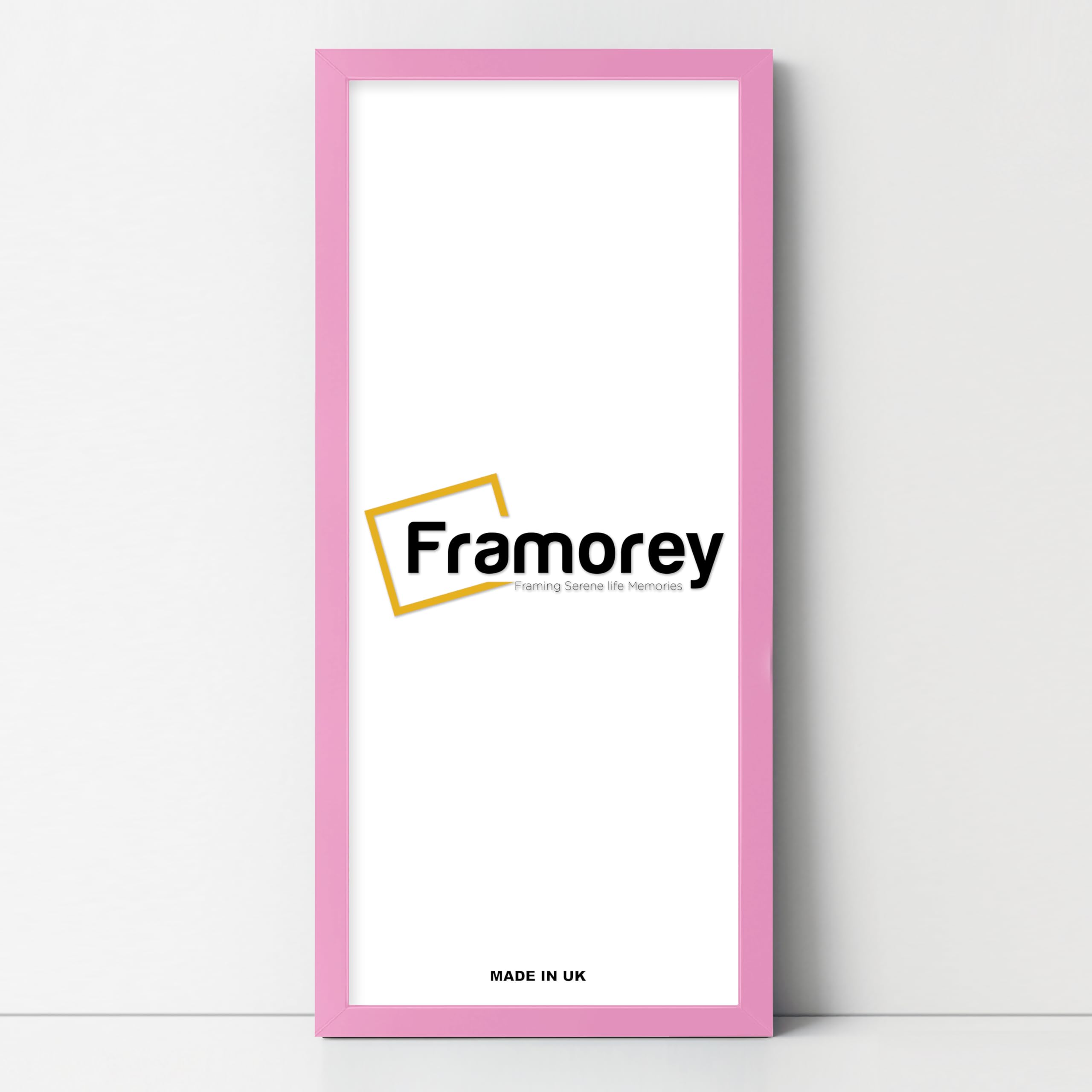 FRAMOREY Pink Wood Effect Frame, Panorama Style Picture Frame, 17x9 Inch Size Wall Art Hanging Photo Frame, Home Decor Frame, Best Picture Frame For Gifts