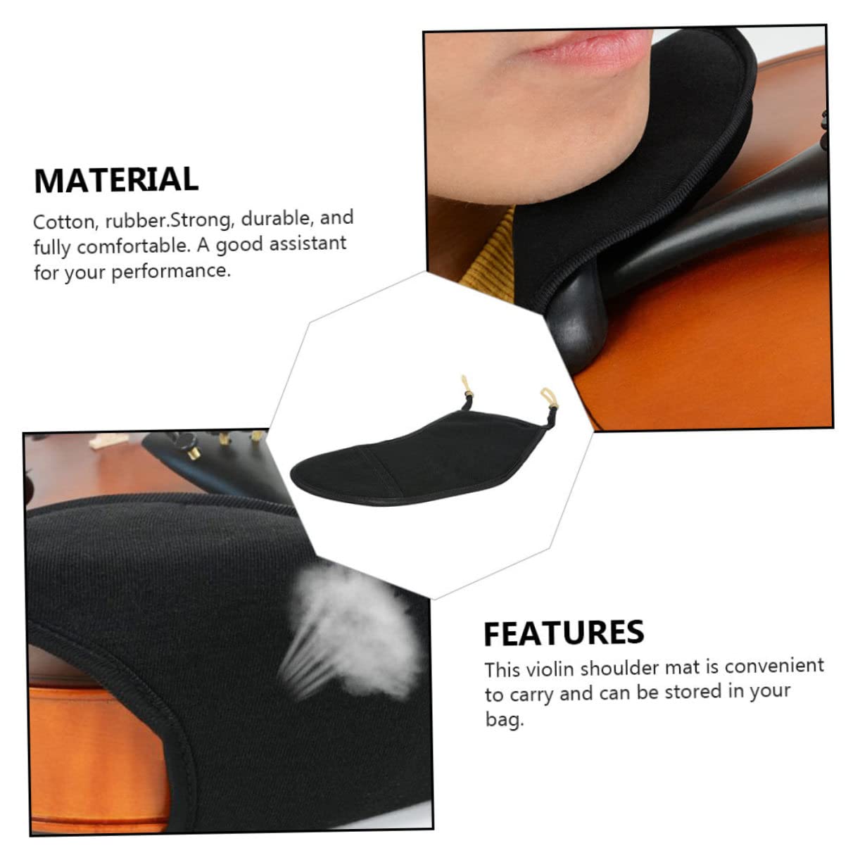 ibasenice 5 Piezas De Soporte Para Violín Resistente Y Cómodo Almohadilla De Apoyo Para Violín Mentonera Para Violín