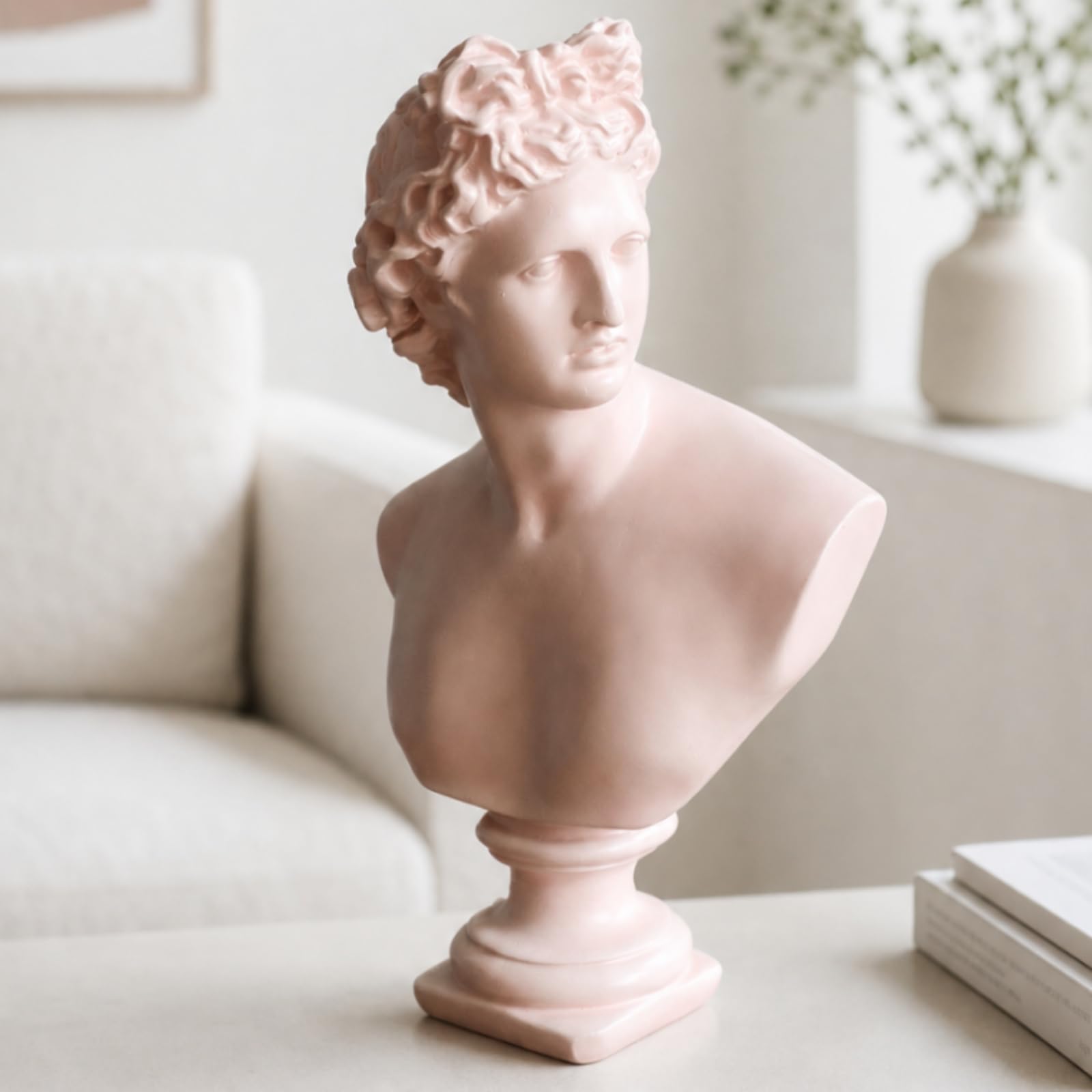 Escultura Decorativa Silencio Rostro Estatuilla Figura Ornamento Moderna en Resina Sintética con Diseño Vertical y Base Firme para, Style to 2