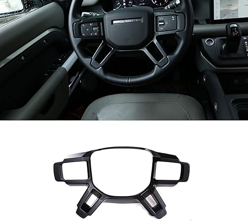 Accesorios para Land Rover Defender 110 2020 ABS Interior Volante Decoración Cubierta Accesorios de Auto (negro mate) Mate negro,Negro -,Estilo de