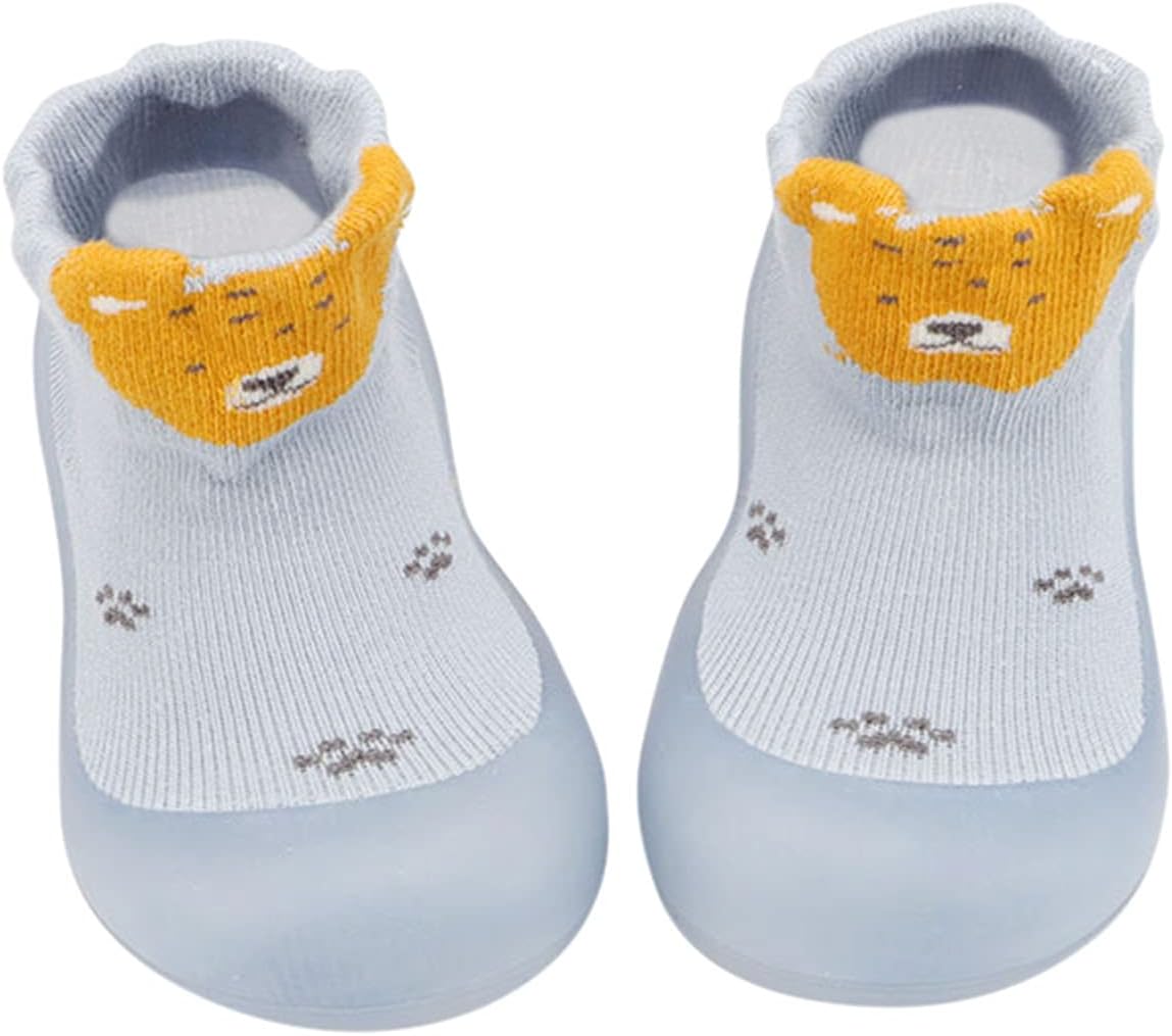 Rubber Sole Sock Baby Shoes- Baby Warm Elastic Socks Shoes Boys Girls Breathable Walking Sock Stretchy Knit Slip on Sneaker Non-Skid Indoor Infant Walking Shoes Clearance
