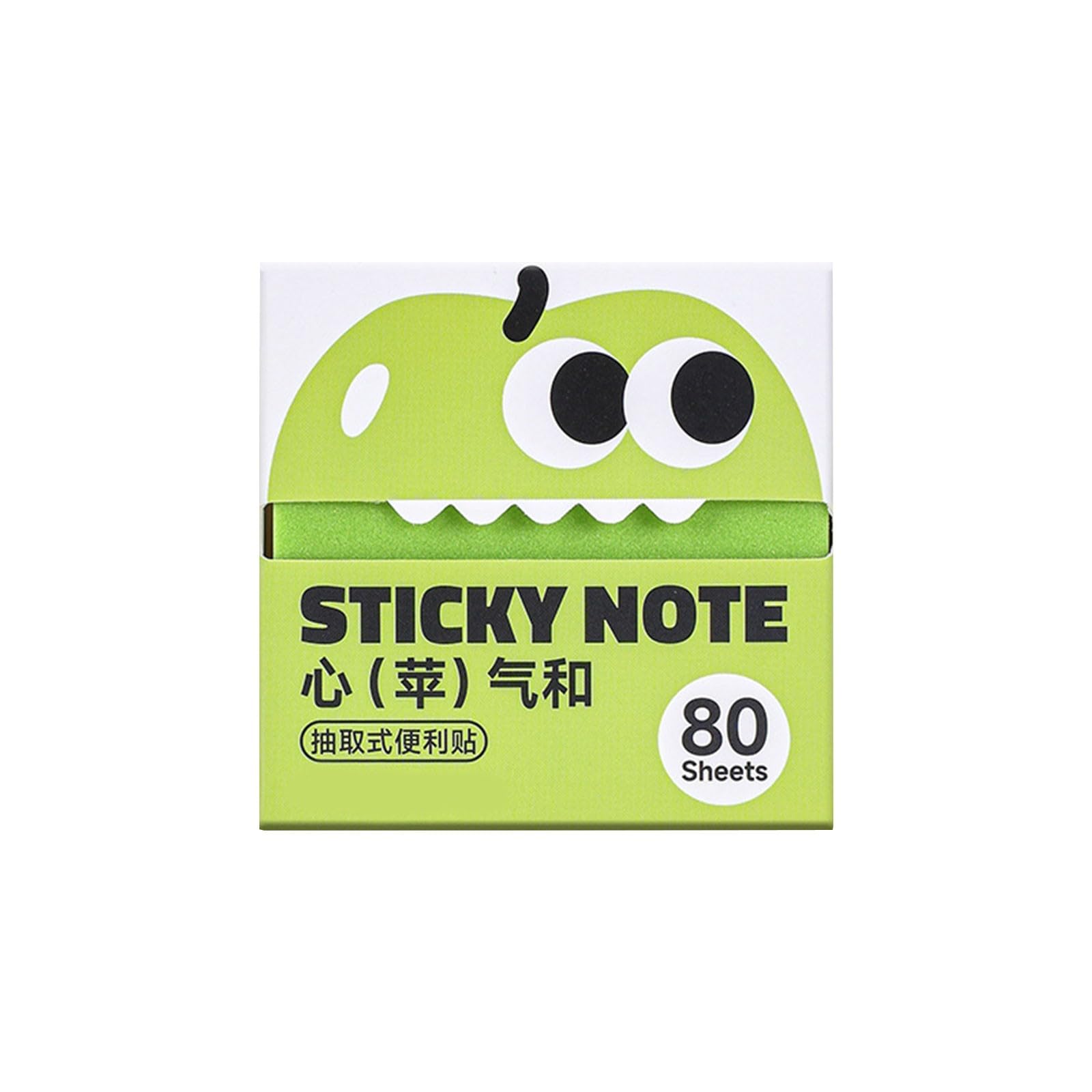 Cartoon Pattern Sticky Notes, Transparent Pull-Out Sticky Notes for Party Bags Fillers, Multi Purpose Sticky Note for Office Stationery Work and School Supplies, Small Gifts for Kids (Apple)