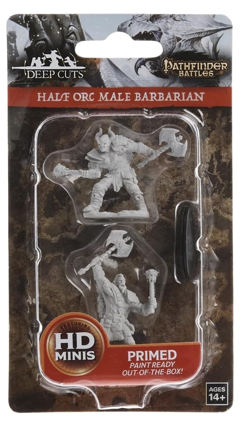 Dungeons & Dragon D&D Nolzur's Miniatures: Half Orc Male Barbarian WZK72613