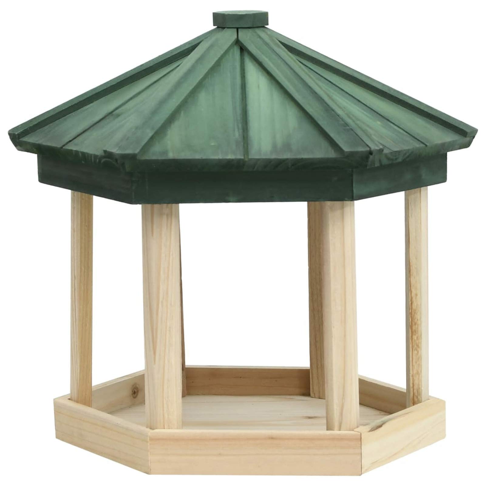 Mangiatoia per Uccelli Ottagono in Massello di Abete 33x30 cm,Abbeveratoio per Uccelli in Piedi Mangiatoia per Uccelli Abbeveratoio per Uccelli da Giardino Bagno Uccelli Beverini per Uccelli Bir