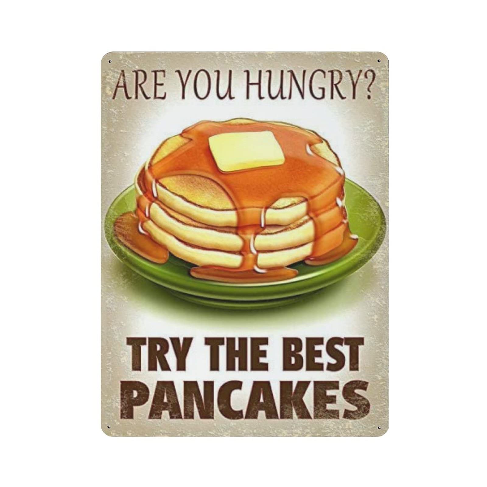 Pancake Breakfast Metal Signs, Fun Poster For Bar Kitchen Cafe Farmhouse Wall Decor 12x16 inch