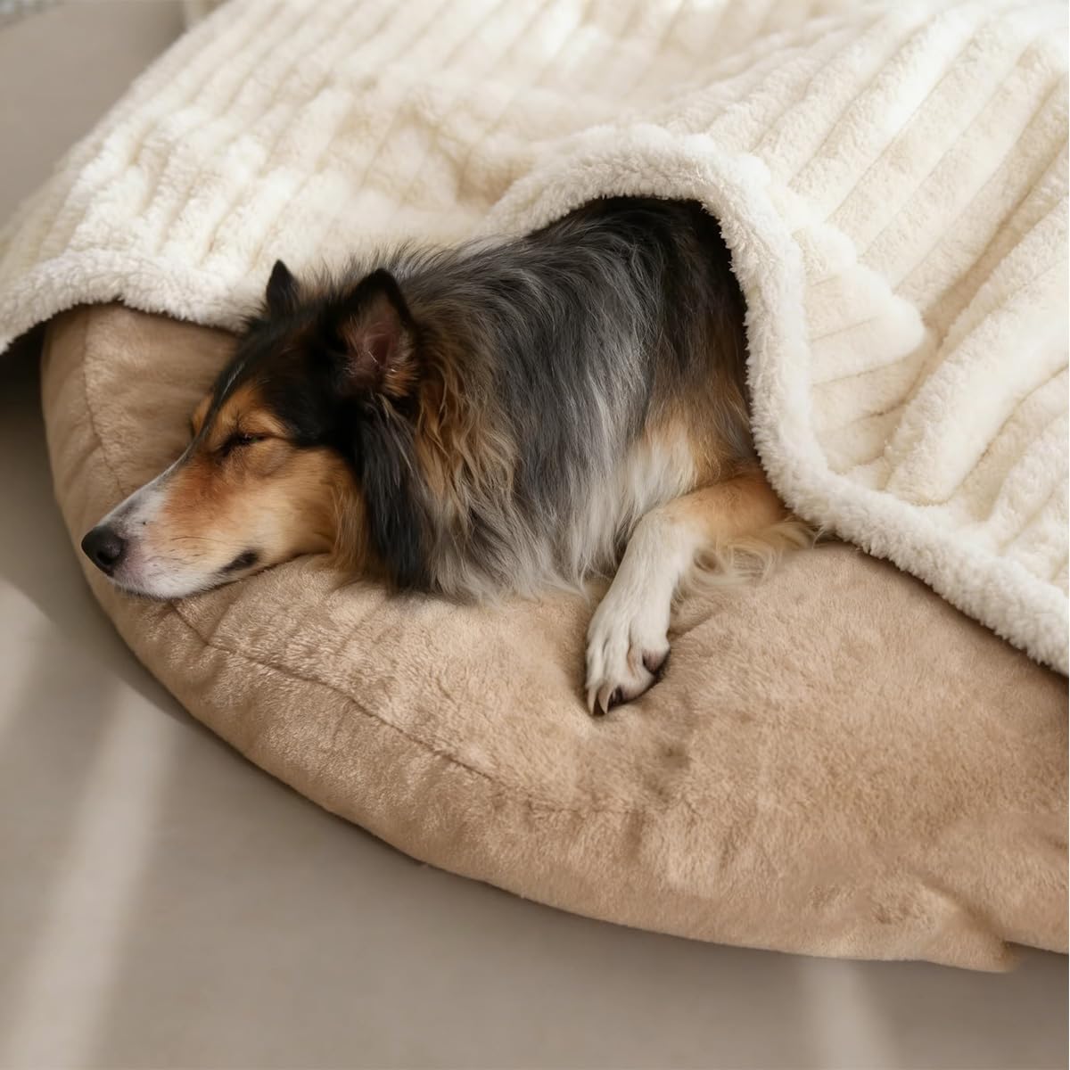 Couverture imperméable en polaire sherpa lavable pour animal de compagnie de taille moyenne et grande pour canapé, lit et protection de siège de voiture - Jeté en peluche douce pour chiot et chaton