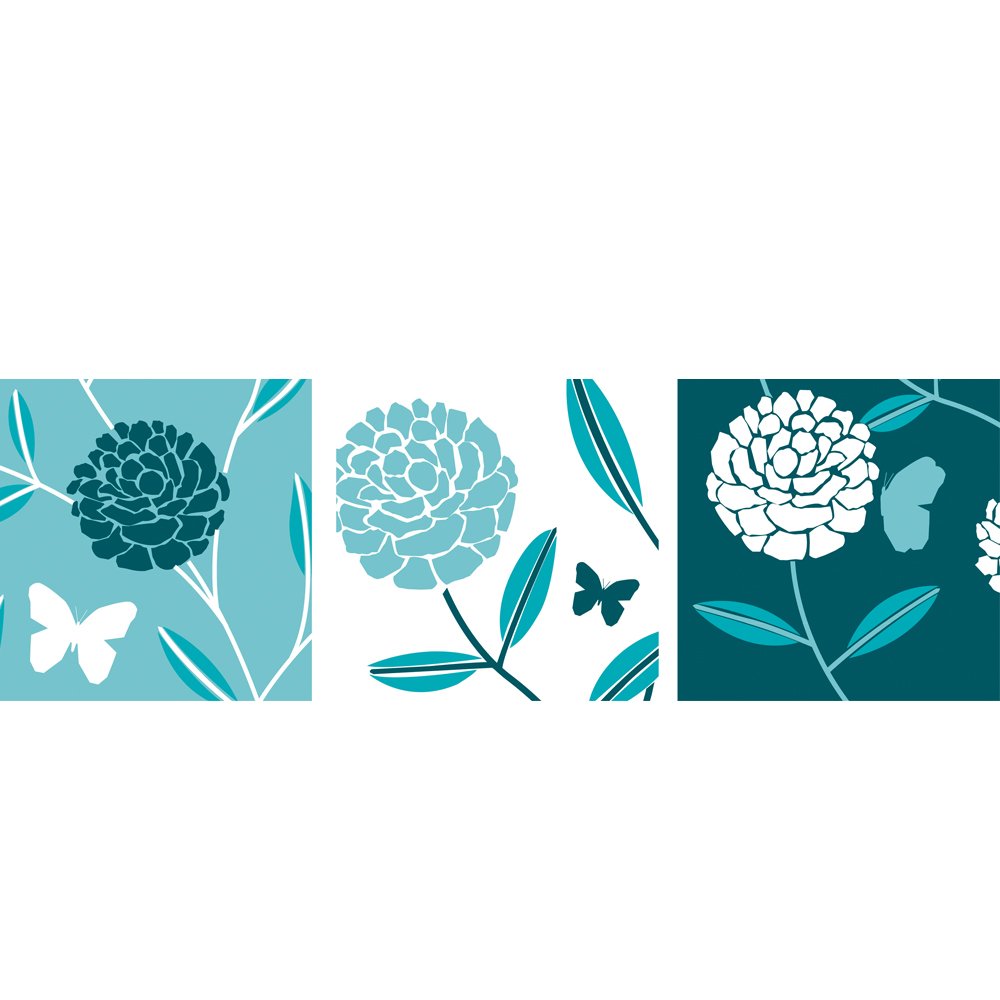 Tableaux Graphic Fleurs sur Toile Graham et Brown 43303 - Décoration murale triptyque