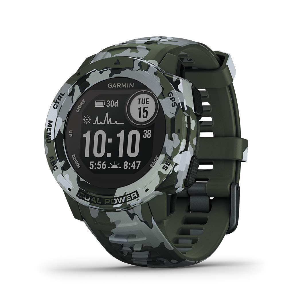 Amazon | ガーミン Instinct Dual Power Camo Edition Lichen Camo 小 