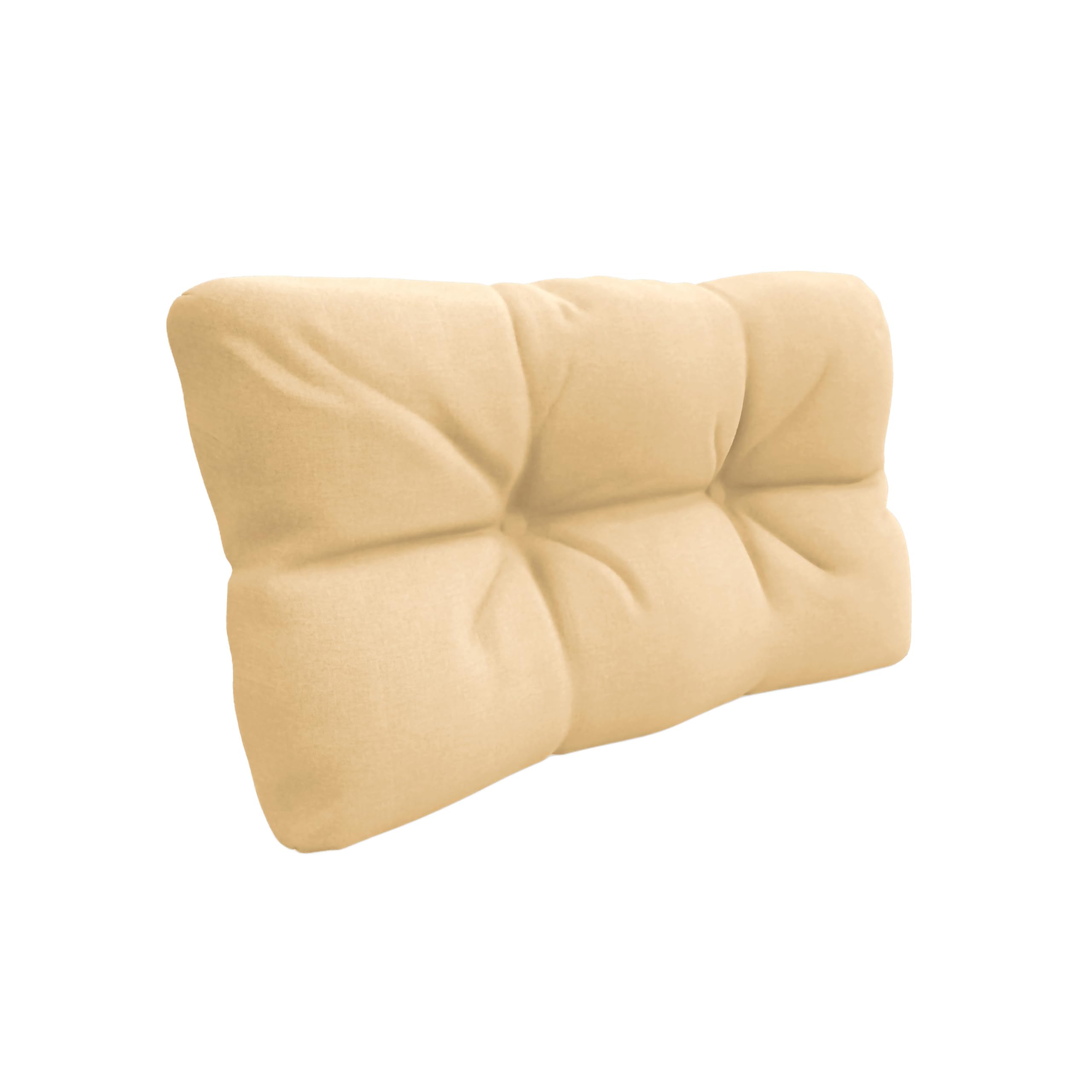 POKAR Cuscino-schienale laterale 60x40cm per Divano da Giardino Idrorepellente, Spalliera per Bancali, schiuma fredda, senza Pallet, Beige