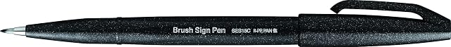 Pentel Fude Touch Brush Stroke Sign Pen - Black Ink