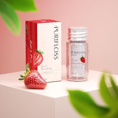 Miniatura 3 de Hilo dental tejido expansible de alta calidad, sin PTFE y PFAS, fresa dulce, ecológico, vegano, sin crueldad, recomendado por dentistas, apto para