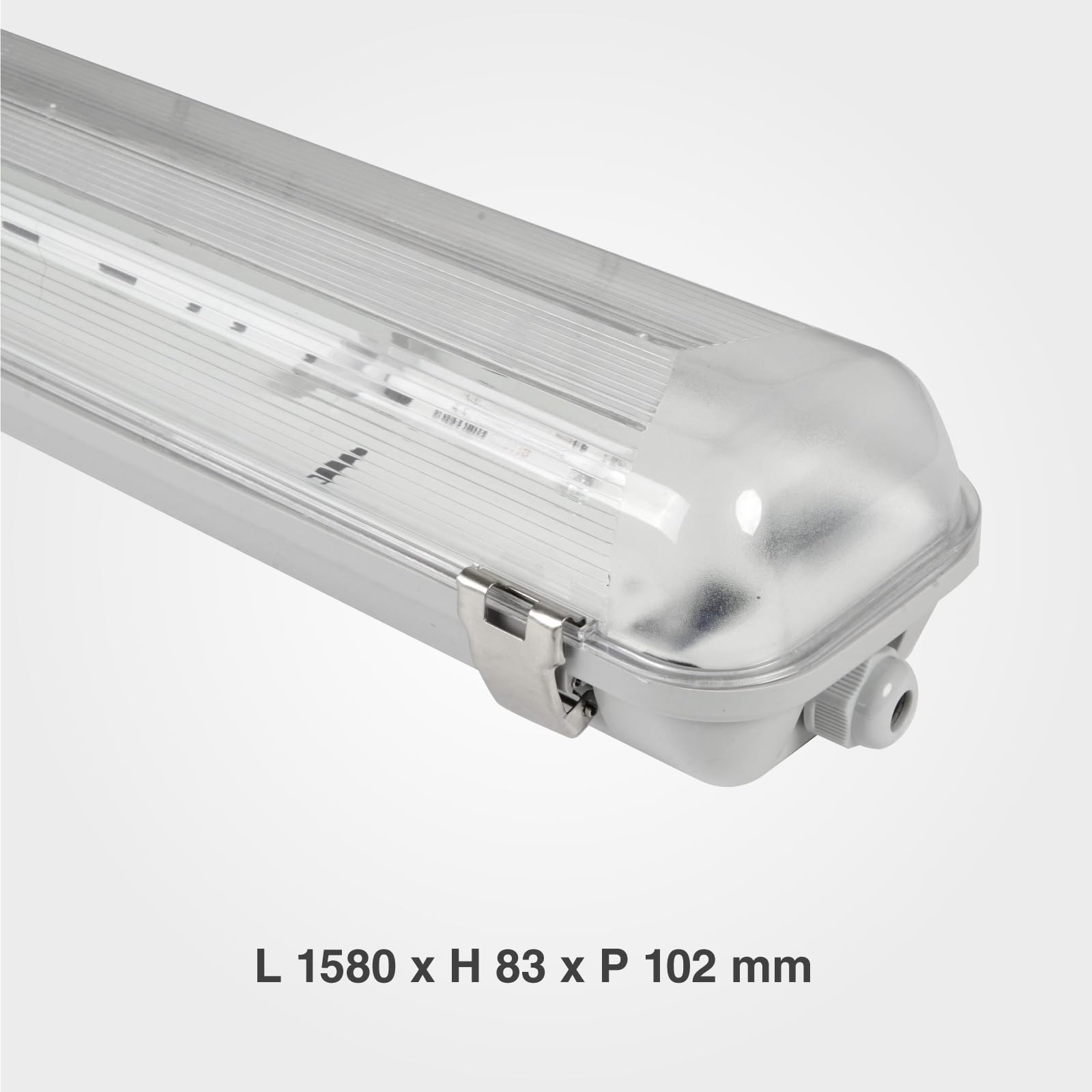 Eurocali Plafoniera LED 150 cm con 2 Tubi 30W 4800 lumen Professionale Impermeabile IP65 Doppio Neon LED T8 - Luce Bianco Naturale 4000K - Industriale - Sostituzione Neon
